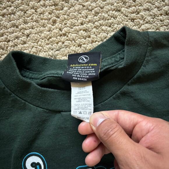 vintage y2k 2000s adio footwear skate shirt green medium emo grunge goth - Picture 4 of 8